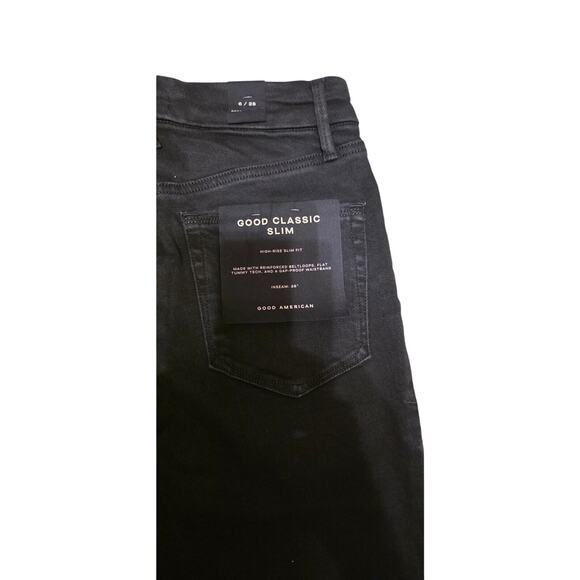 Good American Good Classic Slim Straight Jeans Cropped Size 6 - Picture 5 of 6